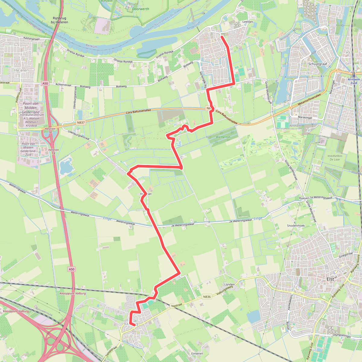 Valburg - Driel · Pad van de Vrijheid etappe 5