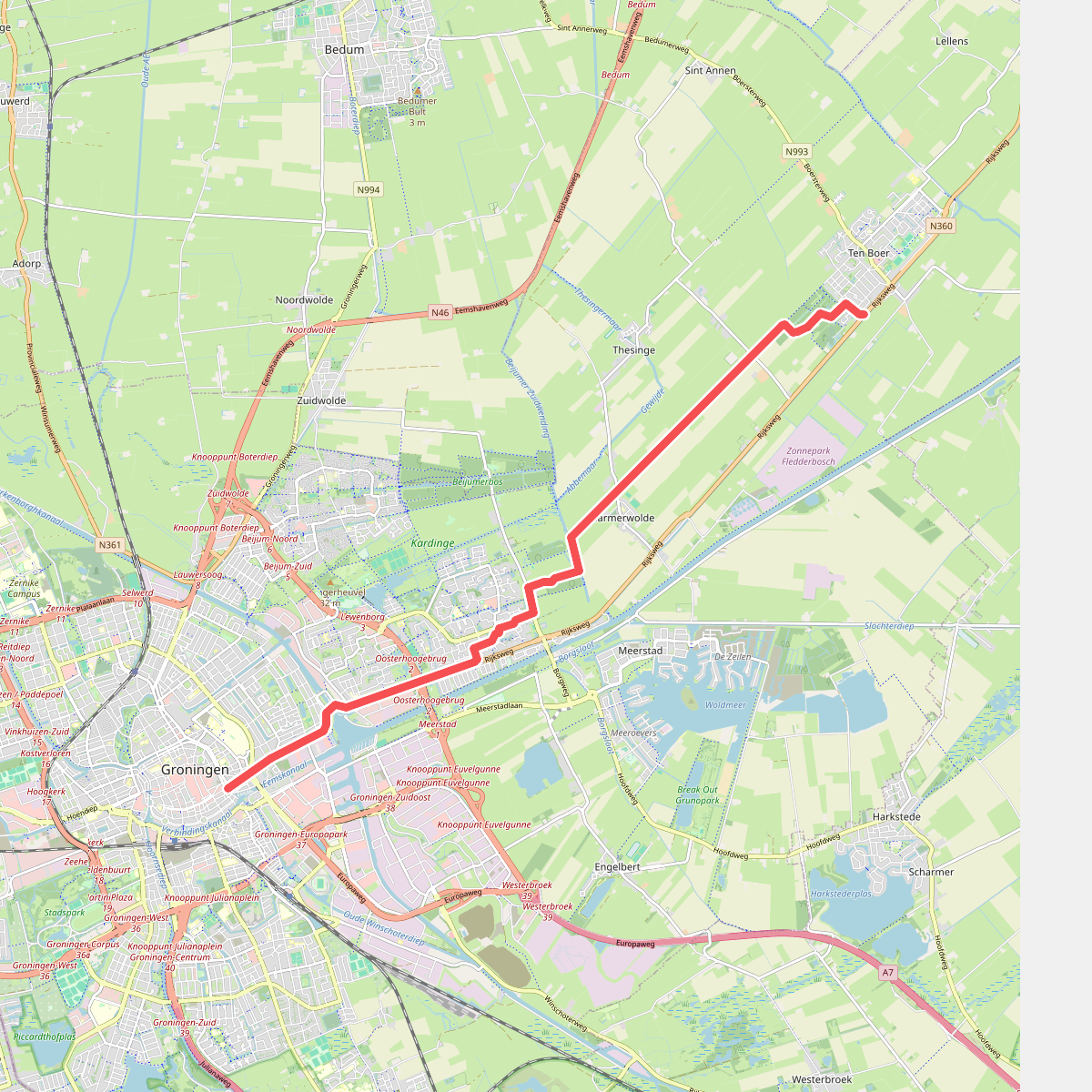 Groningen - Ten Boer · Damsterdieppad etappe 1