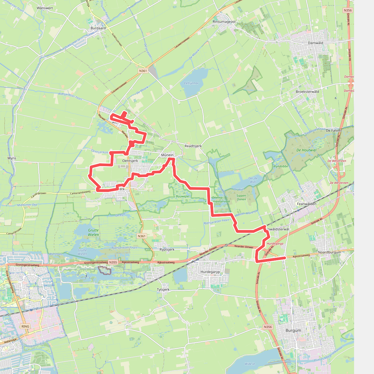 Quatresbras - Aldtsjerk · Noardlike Fryske Wâlden etappe 2