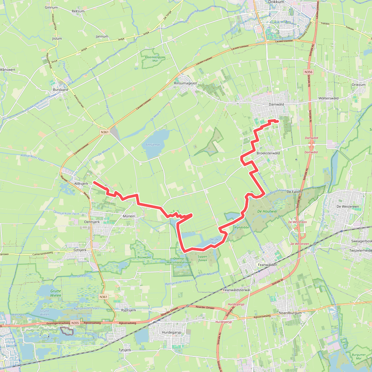 Aldtsjerk - Damwâld · Noardlike Fryske Wâlden etappe 3