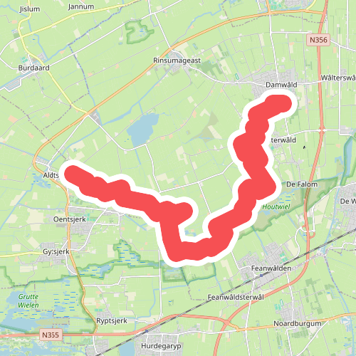 Aldtsjerk - Damwâld · Noardlike Fryske Wâlden etappe 3