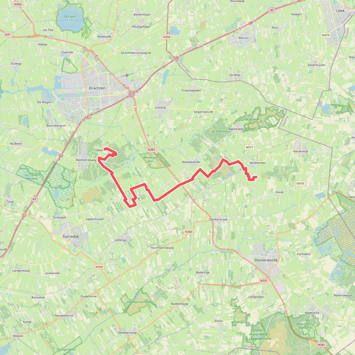 Beetsterzwaag - Waskemeer · Groot Frieslandpad etappe 14